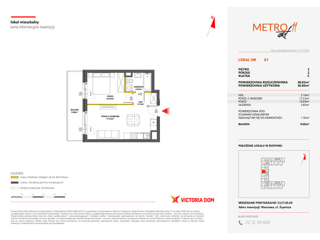 Mieszkanie w inwestycji METRO ART, symbol 11M.61 » nportal.pl