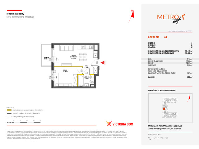 Mieszkanie w inwestycji METRO ART, symbol 11M.64 » nportal.pl
