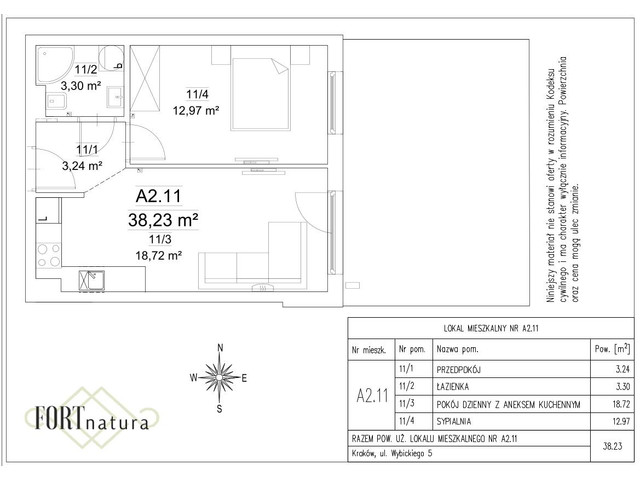 Mieszkanie w inwestycji Fort Natura Etap II, symbol A2.11 » nportal.pl