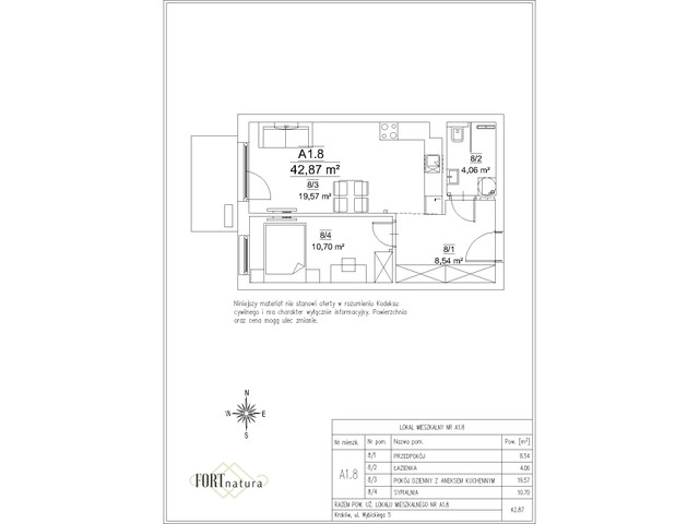 Mieszkanie w inwestycji Fort Natura Etap II, symbol A1.8 » nportal.pl