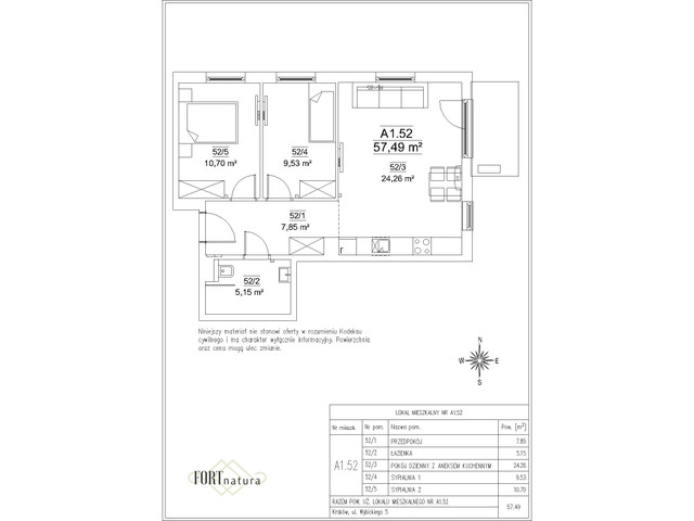 Mieszkanie w inwestycji Fort Natura Etap II, symbol A1.52 » nportal.pl