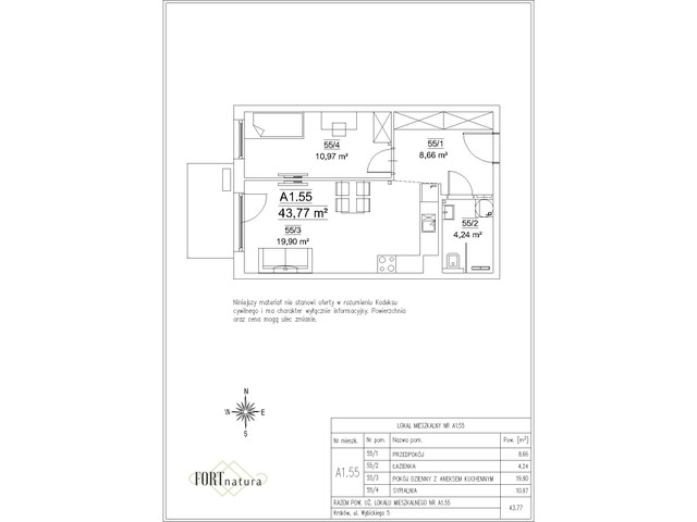 Mieszkanie w inwestycji Fort Natura Etap II, symbol A1.55 » nportal.pl