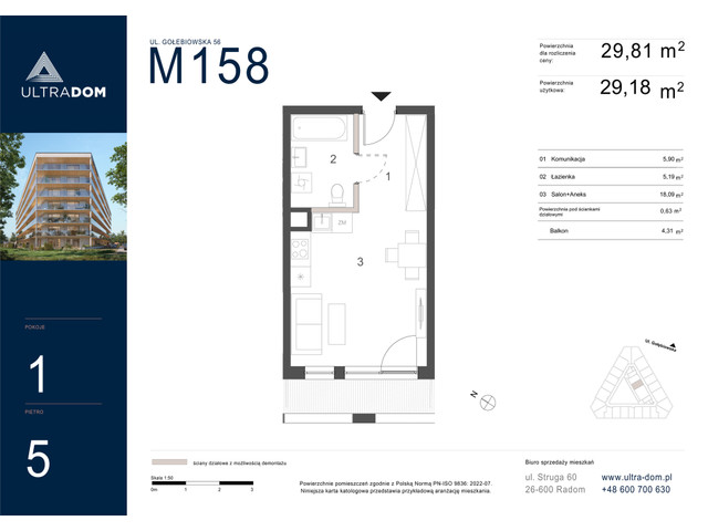 Mieszkanie w inwestycji Ultradom, symbol M158 » nportal.pl