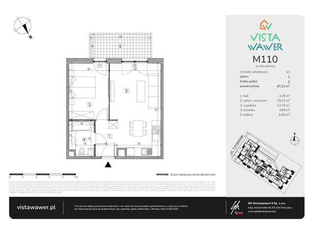 Mieszkanie w inwestycji Vista Wawer, symbol M110 » nportal.pl