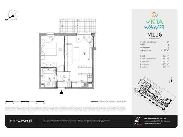 Mieszkanie w inwestycji Vista Wawer, symbol M116 » nportal.pl