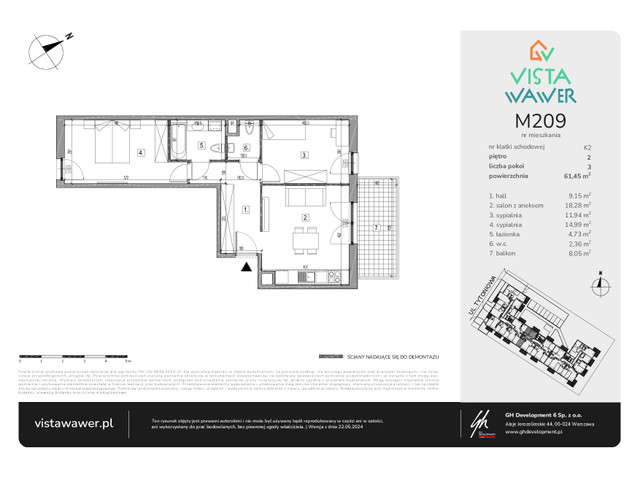 Mieszkanie w inwestycji Vista Wawer, symbol M209 » nportal.pl