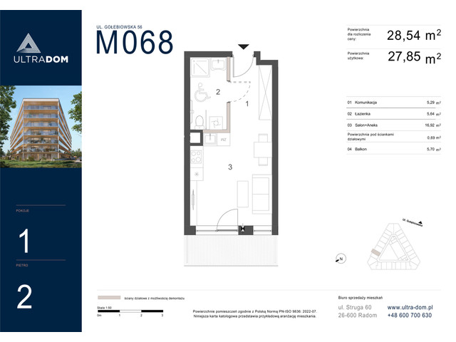 Mieszkanie w inwestycji Ultradom, symbol M068 » nportal.pl