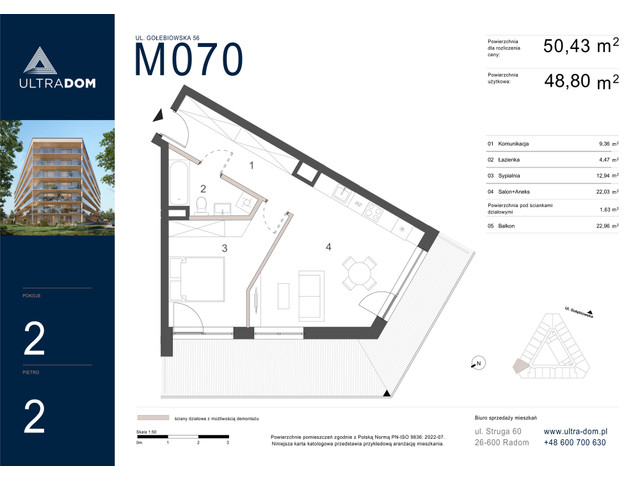 Mieszkanie w inwestycji Ultradom, symbol M070 » nportal.pl