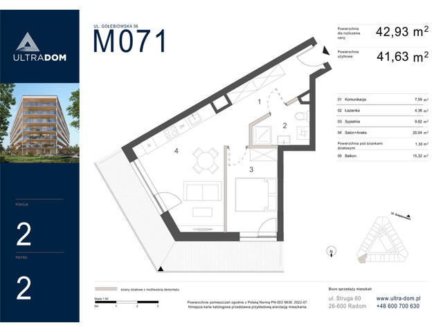 Mieszkanie w inwestycji Ultradom, symbol M071 » nportal.pl