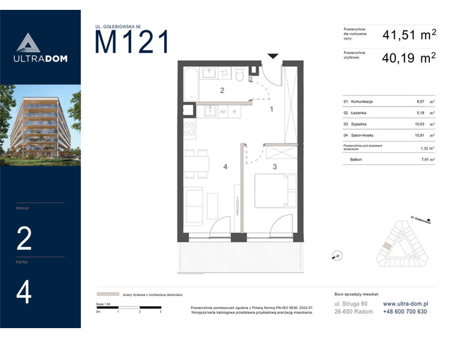 Mieszkanie w inwestycji Ultradom, symbol M121 » nportal.pl