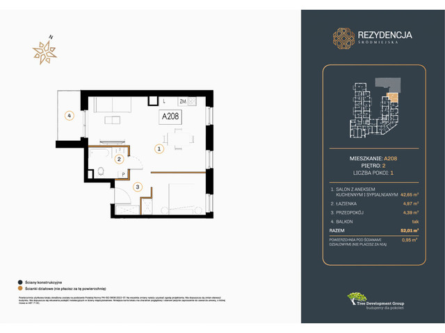 Mieszkanie w inwestycji Rezydencja Śródmiejska, symbol A.208 » nportal.pl