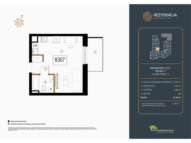 Mieszkanie w inwestycji Rezydencja Śródmiejska, symbol B.307 » nportal.pl