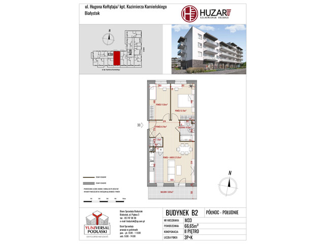 Mieszkanie w inwestycji Huzar, symbol B2_33 » nportal.pl