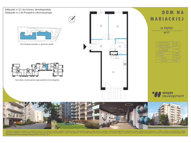 Mieszkanie w inwestycji DOM NA MARIACKIEJ, symbol M77 » nportal.pl
