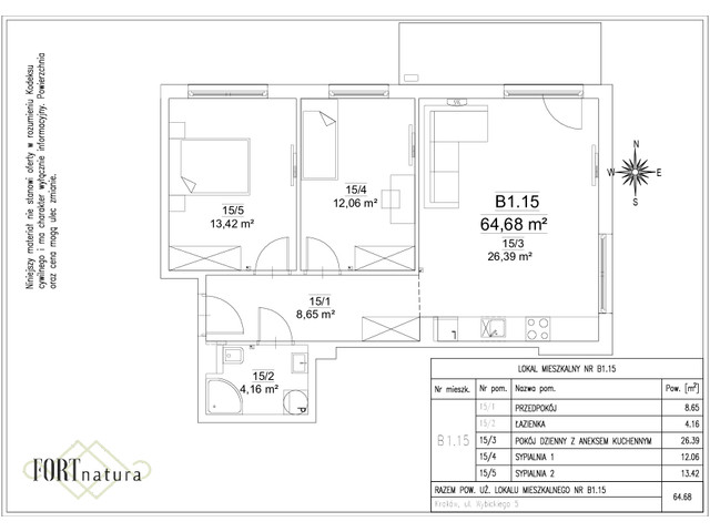 Mieszkanie w inwestycji Fort Natura Etap II, symbol B1.15 » nportal.pl