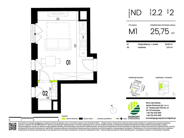 Mieszkanie w inwestycji Ogrody Staromiejskie, symbol ND.2.2 » nportal.pl