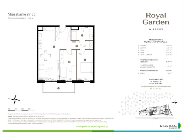 Mieszkanie w inwestycji Royal Garden Wilanów, symbol M.65 » nportal.pl