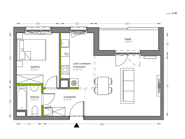 Mieszkanie w inwestycji City Vibe, symbol F.031 » nportal.pl