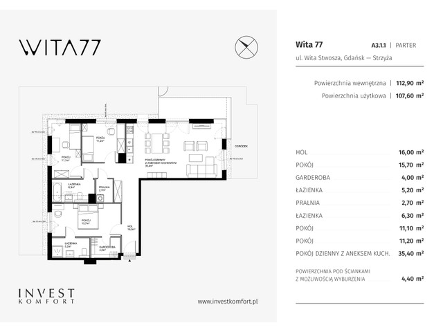 Mieszkanie w inwestycji Wita 77, symbol WITA_A_A3.1.1 » nportal.pl