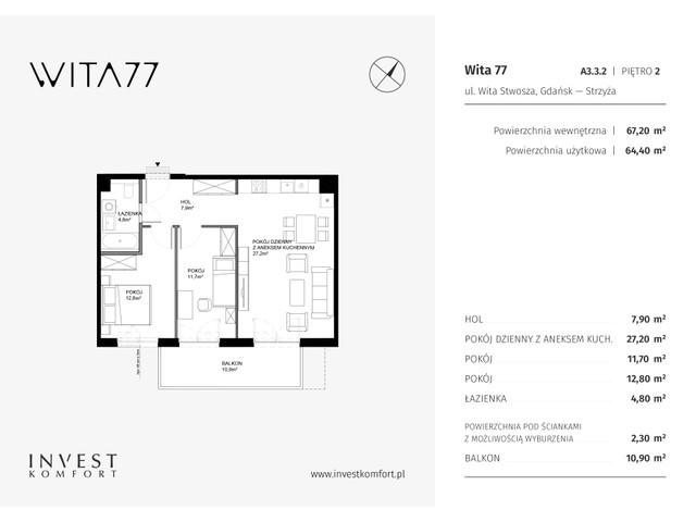 Mieszkanie w inwestycji Wita 77, symbol WITA_A_A3.3.2 » nportal.pl