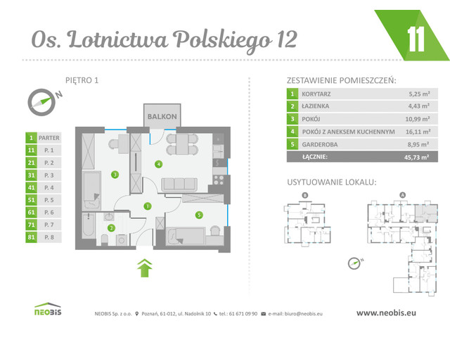 Mieszkanie w inwestycji OS. LOTNICTWA POLSKIEGO 12, symbol 11 » nportal.pl