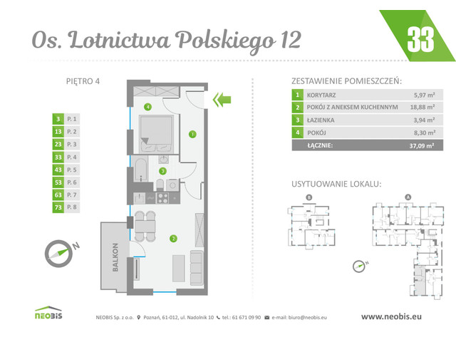 Mieszkanie w inwestycji OS. LOTNICTWA POLSKIEGO 12, symbol 33 » nportal.pl