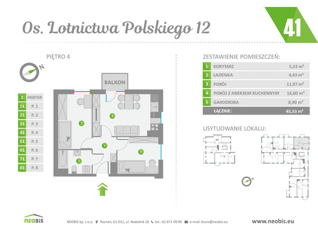 Mieszkanie w inwestycji OS. LOTNICTWA POLSKIEGO 12, budynek Rezerwacja, symbol 41 » nportal.pl