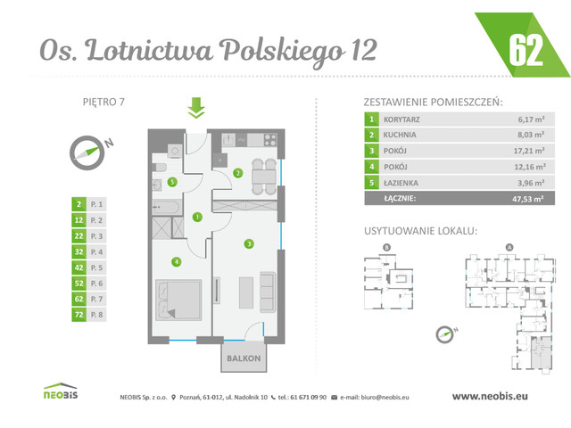 Mieszkanie w inwestycji OS. LOTNICTWA POLSKIEGO 12, symbol 62 » nportal.pl