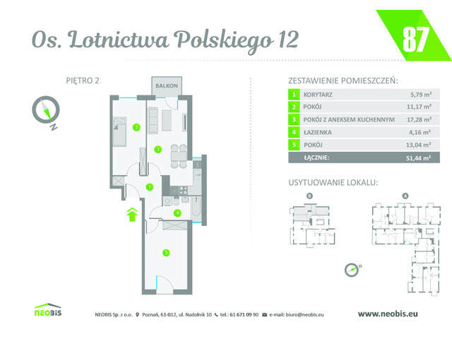 Mieszkanie w inwestycji OS. LOTNICTWA POLSKIEGO 12, symbol 87 » nportal.pl