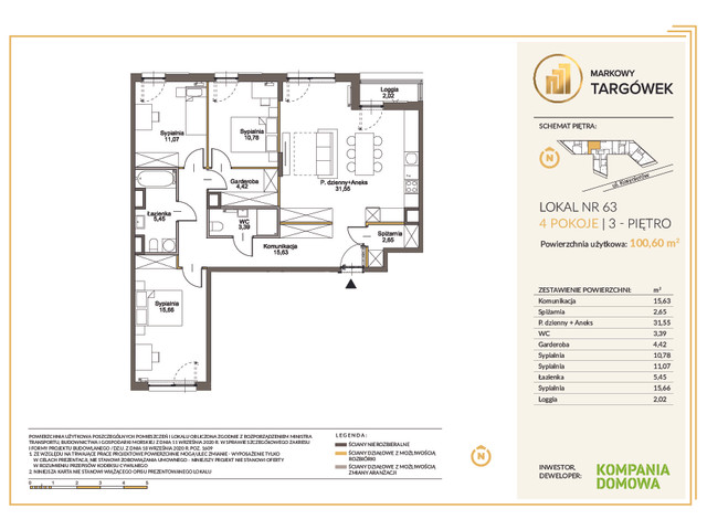 Mieszkanie w inwestycji MARKOWY TARGÓWEK, symbol 63 » nportal.pl