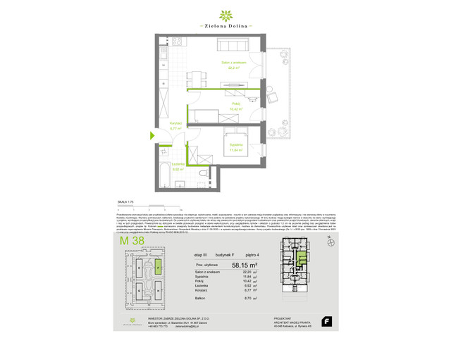 Mieszkanie w inwestycji Zielona Dolina, symbol OZ-F-M38 » nportal.pl
