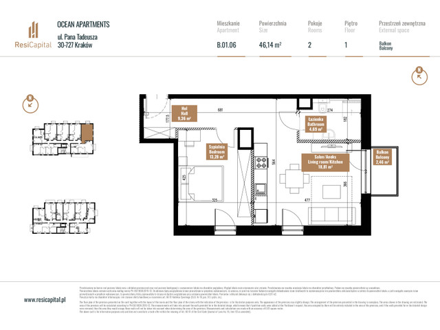 Mieszkanie w inwestycji OCEAN APARTMENTS, symbol B.01.06 » nportal.pl