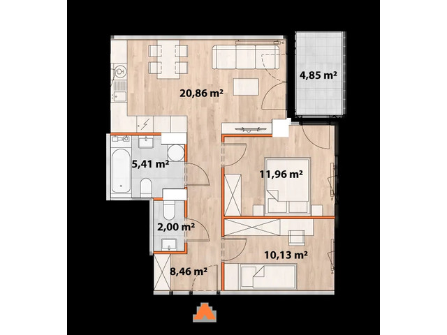 Mieszkanie w inwestycji Apartamenty Portowa, symbol 43/POR-B.04.01 » nportal.pl