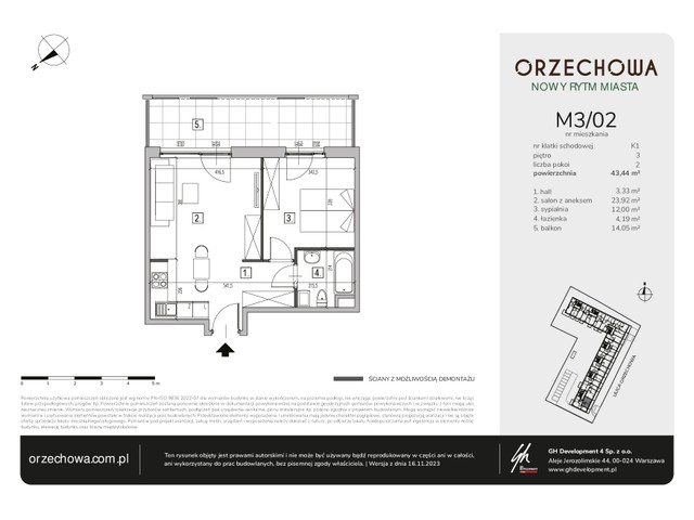 Mieszkanie w inwestycji Orzechowa, budynek Rezerwacja, symbol M3/02 » nportal.pl