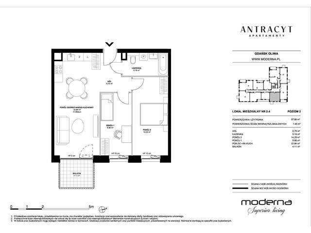 Mieszkanie w inwestycji Antracyt Apartamenty, symbol 2.4 » nportal.pl