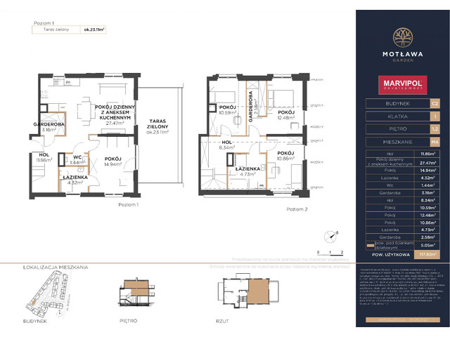 Mieszkanie w inwestycji MOTŁAWA GARDEN, symbol C2.M4 » nportal.pl