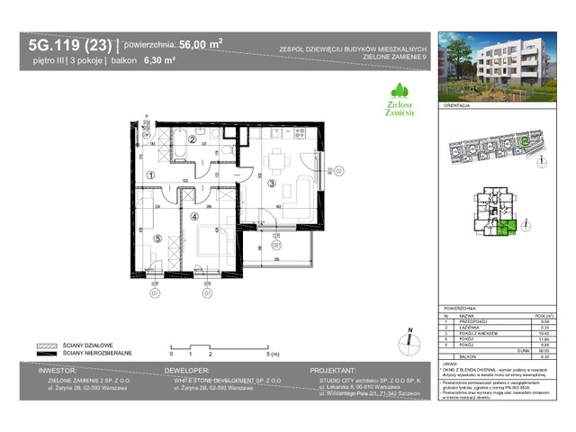 Mieszkanie w inwestycji Zielone Zamienie Etap IX, symbol 5G.23 » nportal.pl