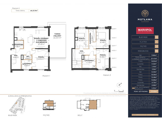 Mieszkanie w inwestycji MOTŁAWA GARDEN, symbol C5.M4 » nportal.pl