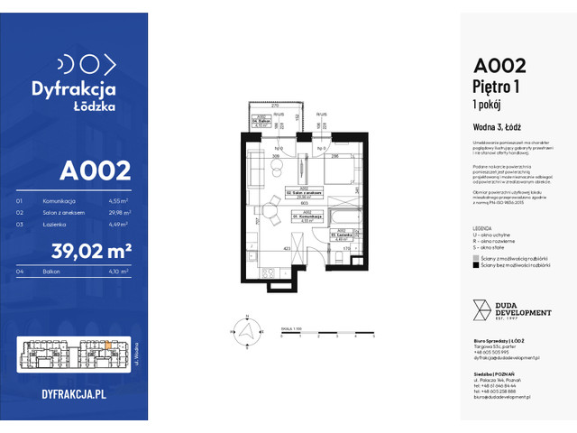 Mieszkanie w inwestycji Dyfrakcja Łódzka, symbol A002 » nportal.pl