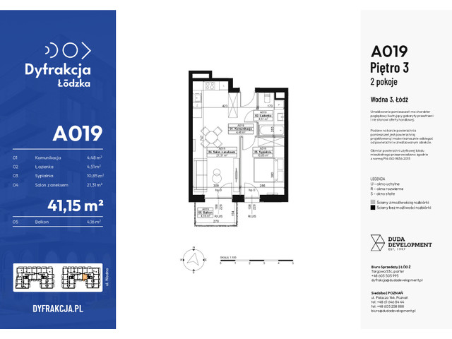 Mieszkanie w inwestycji Dyfrakcja Łódzka, symbol A019 » nportal.pl