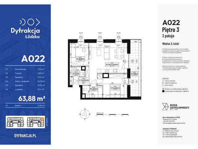 Mieszkanie w inwestycji Dyfrakcja Łódzka, symbol A022 » nportal.pl