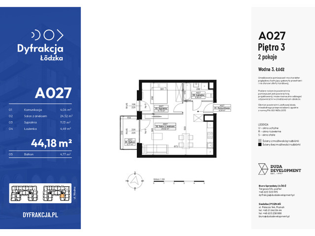 Mieszkanie w inwestycji Dyfrakcja Łódzka, symbol A027 » nportal.pl