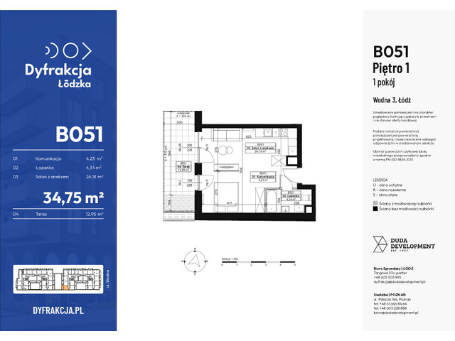 Mieszkanie w inwestycji Dyfrakcja Łódzka, symbol B051 » nportal.pl