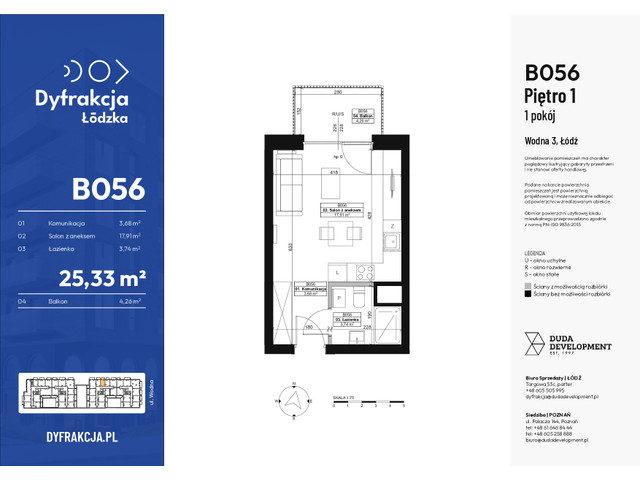 Mieszkanie w inwestycji Dyfrakcja Łódzka, symbol B056 » nportal.pl