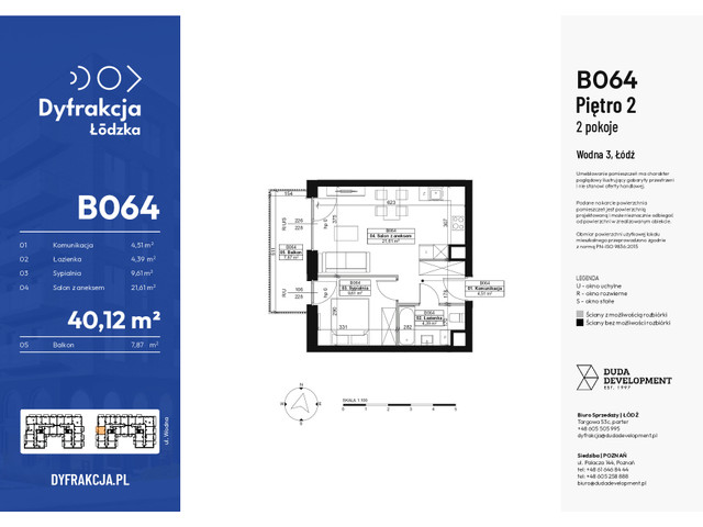 Mieszkanie w inwestycji Dyfrakcja Łódzka, symbol B064 » nportal.pl