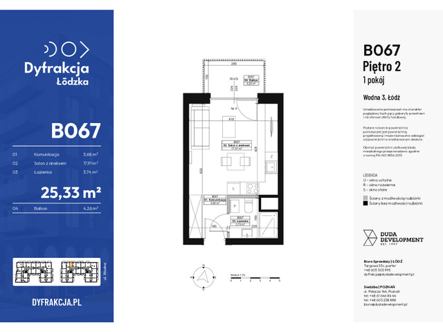 Mieszkanie w inwestycji Dyfrakcja Łódzka, symbol B067 » nportal.pl