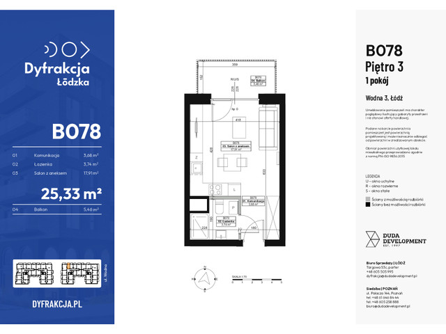 Mieszkanie w inwestycji Dyfrakcja Łódzka, symbol B078 » nportal.pl