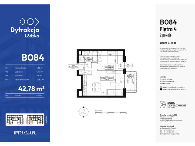 Mieszkanie w inwestycji Dyfrakcja Łódzka, symbol B084 » nportal.pl