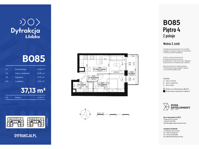 Mieszkanie w inwestycji Dyfrakcja Łódzka, symbol B085 » nportal.pl