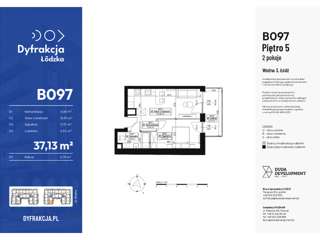 Mieszkanie w inwestycji Dyfrakcja Łódzka, symbol B097 » nportal.pl